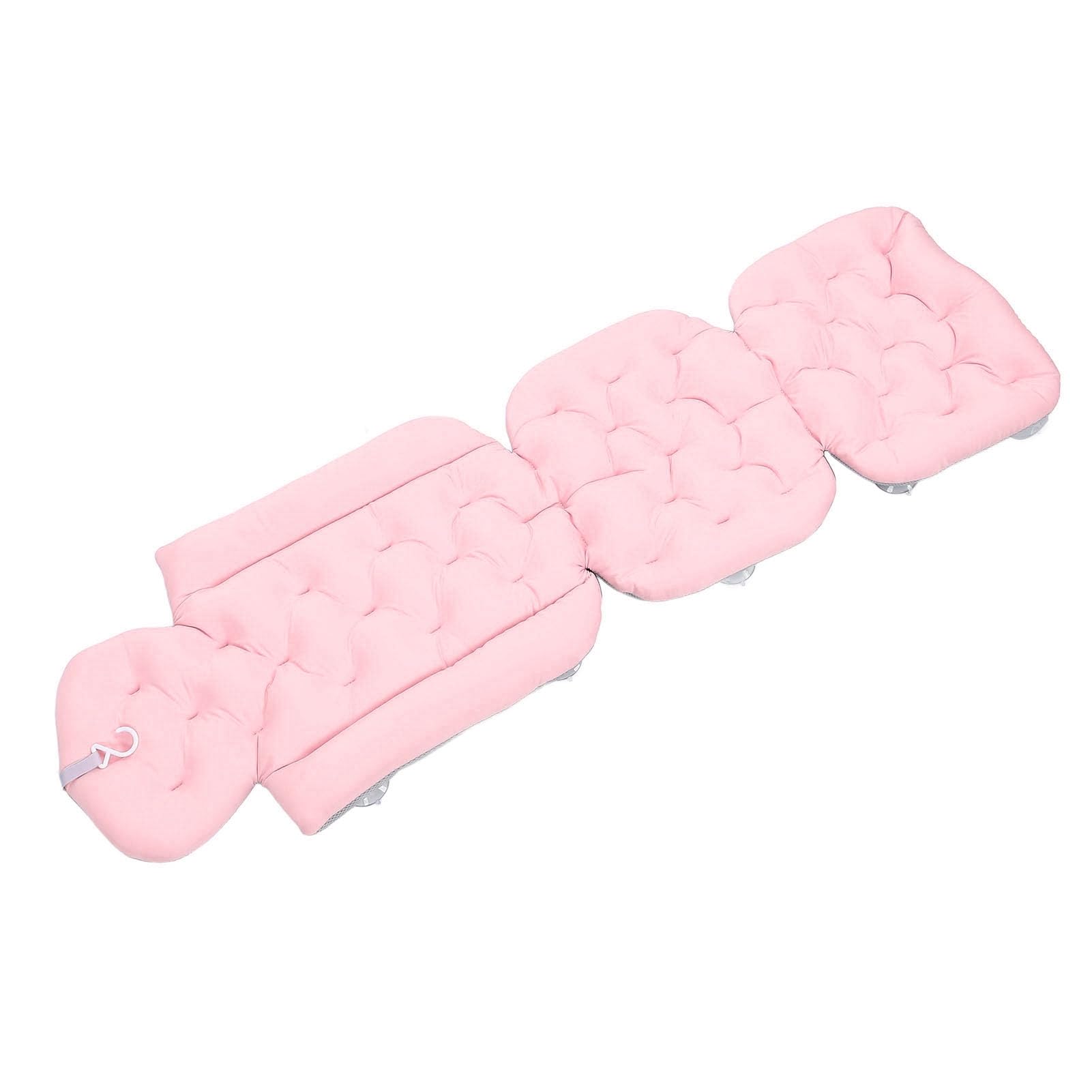 Cuscino per Vasca da Bagno, Cuscino da Bagno per Tutto il Corpo Pieghevole Facile da Pulire Ergonomico per Accessori Spa per Adulti (Rosa)