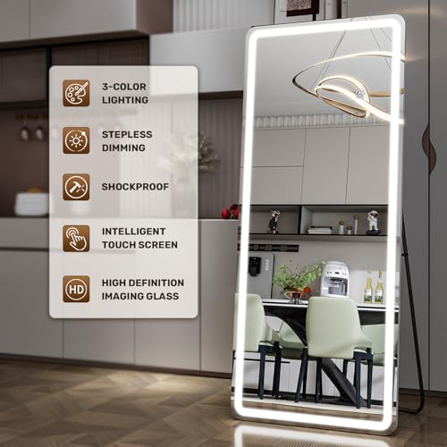 Easly Full Length Mirror with Lights - Modern Minimalist Home Decor - Image 4