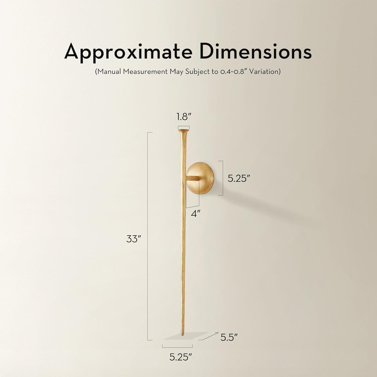 Z Gallerie Aspar Candle Sconce Long Candle Holder in Gold Finish, Retro Chic Wall Decor for Living Room, Vintage Candle Wall Sconce with Timeless Appeal(A Sconce Without Candles),1Pc