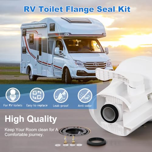 Image of RV Toilet Seal Kit Replacement for Thetford 34120 & 12524, Compatible with Aqua Magic Style Plus, Style II, Style Lite & Residence Toilets, Leak Proof Waste Ball Seal and Floor Seal Kit