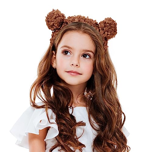 6Pcs Bear Ears Headbands Fluffy Hair Hoops for Party Cosplay, and Costume Supplies, Assorted Colors, Comfortable and Elastic - Image 3