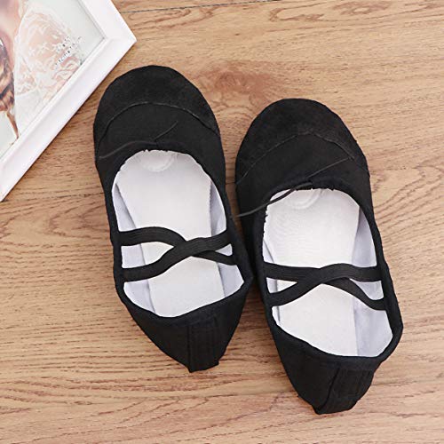 Tênis de balé preto SUPVOX para dançar, sapatos de pilates, dança do ventre, sapatos de ginástica pa