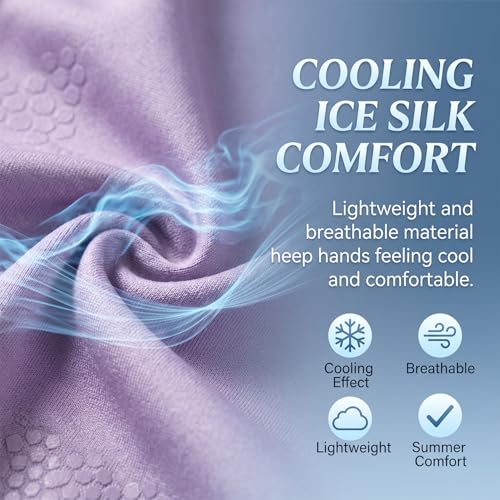 Image of 2 PCS Hand Gloves for UV Sun Protection, Breathable Sunscreen Driving Glove Cooling Arm Full Finger Ice Silk Non-Slip Touch Screen Anti Uv Gloves Mitt, Car Driving Long Glove Arm
