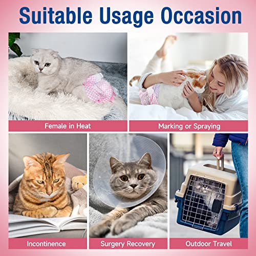 Image of Pet Soft Disposable Cat Diapers for Female & Male Cats, Puppy Doggie Diapers for Female Dogs with Adjustable Foam Tail Hole, 24pcs Medium