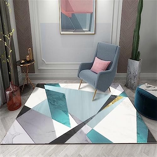 Tapis doux et durable motif rayé tapis de salon vert résistant