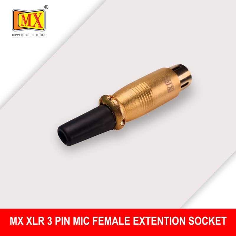Image of MX 3 Pin XLR connector Microphone Connector pin Pure Copper Nickel Plated Pins1 for High Conductivity microphone cable connector PERENT (3 Pin, Pack of 2, Female Connector)