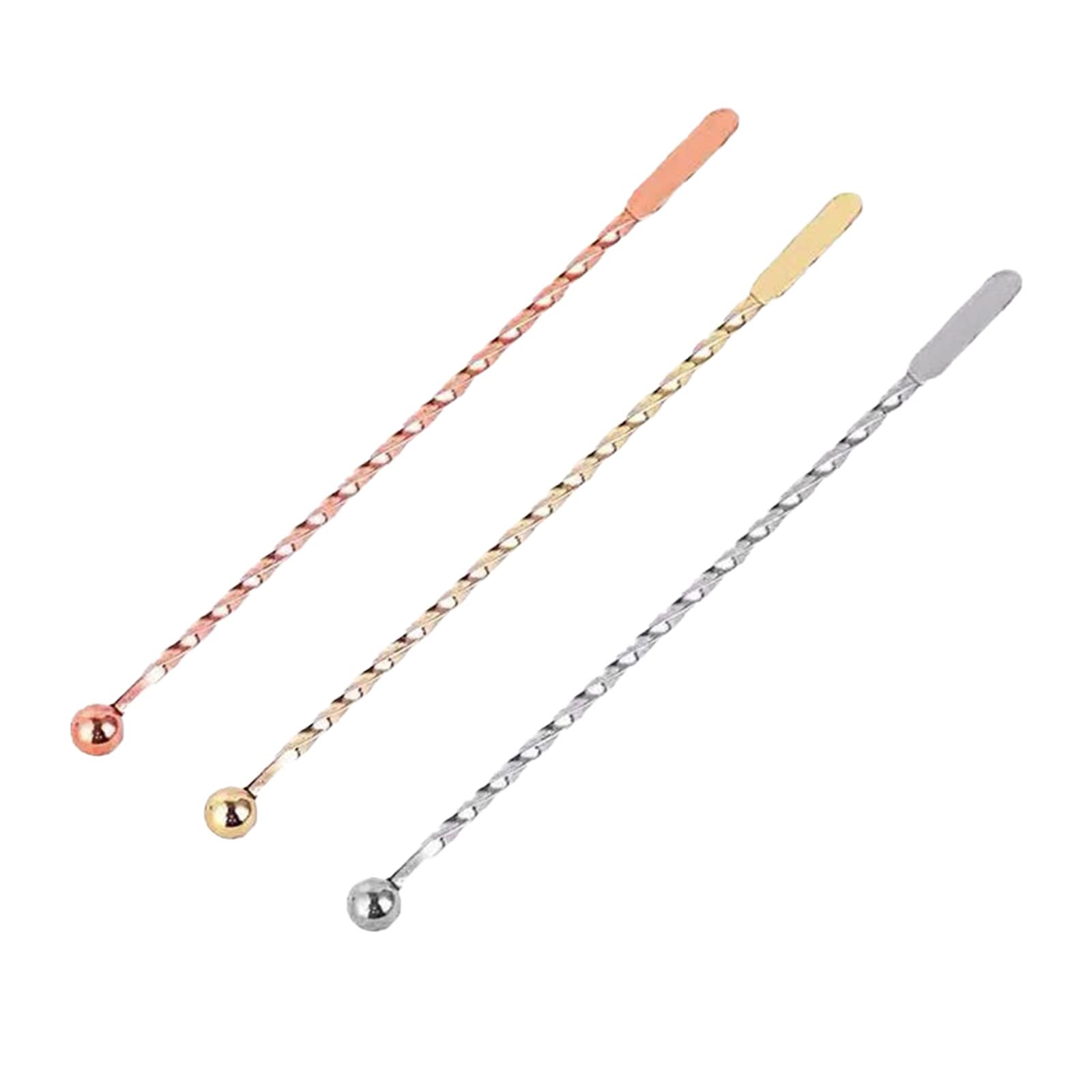 SagaSave 3PCS Cocktail Paddle Drink Stirrers, Steel Coffee Beverage Swizzle Stick for Coffee, Beverage, Cocktail
