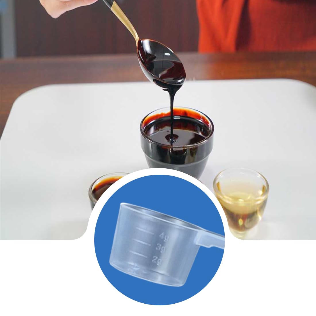 5 Misurini Grammi In Plastica Trasparente - Cucchiai Dosatori Con Scala 2g, 3g, 4g, 5g Per Cucina - Foto 10