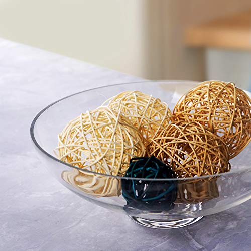 Cys Excel Glass Decorative Footed Bowl (H:4.5" D:12") | Fruit Display Bowl | Terrarium Bowl | Compote Vase Kitchen Table Centerpiece | Footed Pedestal Bowl #TOP5