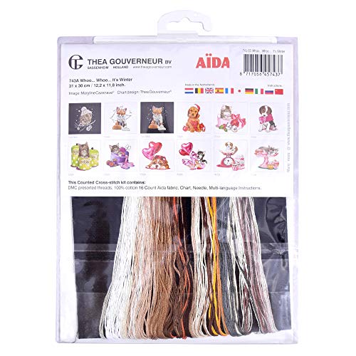 Kit point de croix compté diagramme clair pour broder sur Aida noir - 4