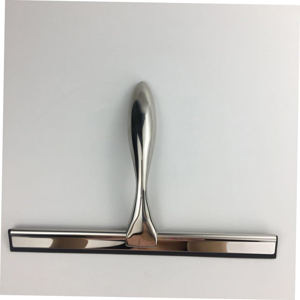 Stainless Steel Shower Squeegee Suction Cup 12-Inch Glass Scraper for Windows and Shower Doors Easy to Clean Non-Porous Design for Home and Bathroom Use
