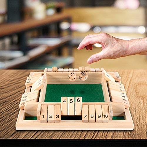 AMEROUS Juego Shut The Box de Madera 1-4 Jugadores miniatura 6