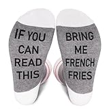 KGHYT Funny Socks - If You Can Read This Bring Me French Fries - Novelty Gifts For Women & Men - Red & White Striped Socks .(030)
