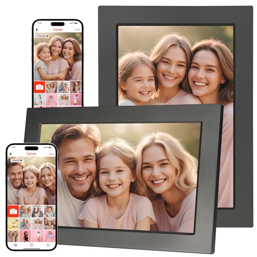 Golony Marco de fotos digital con WiFi, marco de fotos digital Frameo, pantalla táctil LCD IPS de 10.1 pulgadas de 1920 x 1200, rotación automática de 16 GB, regalos cálidos para compartir feliz desde