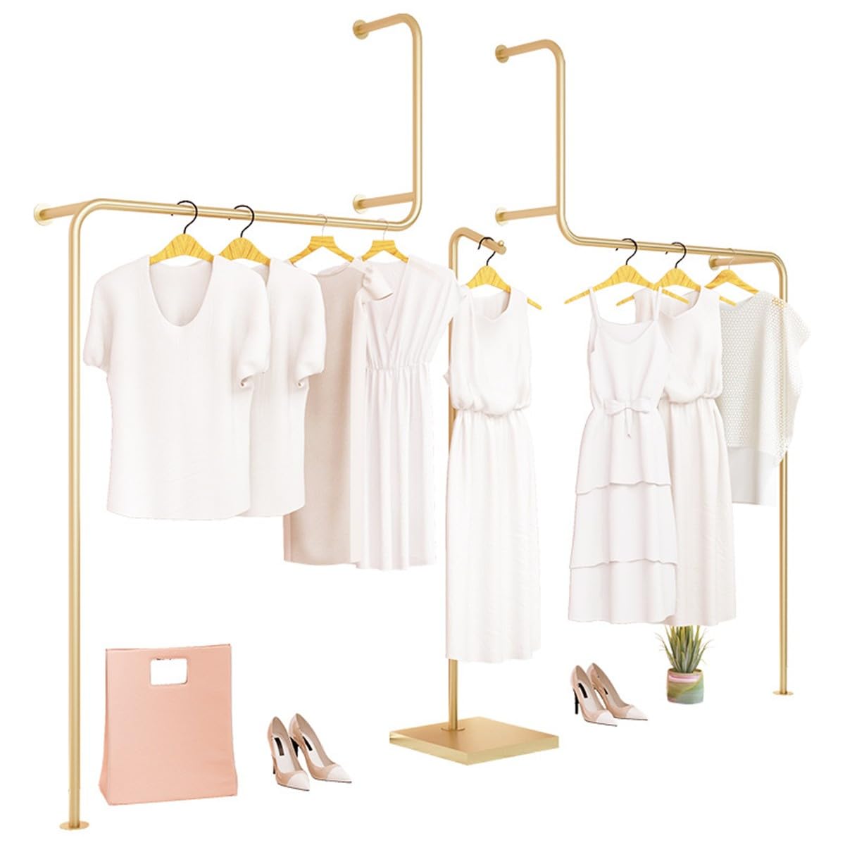 YNBSHGAA Wall Mounted Coat Rack Set, Industrial Style for Clothing Store Display and Boutique Organization,size_name-4.5m