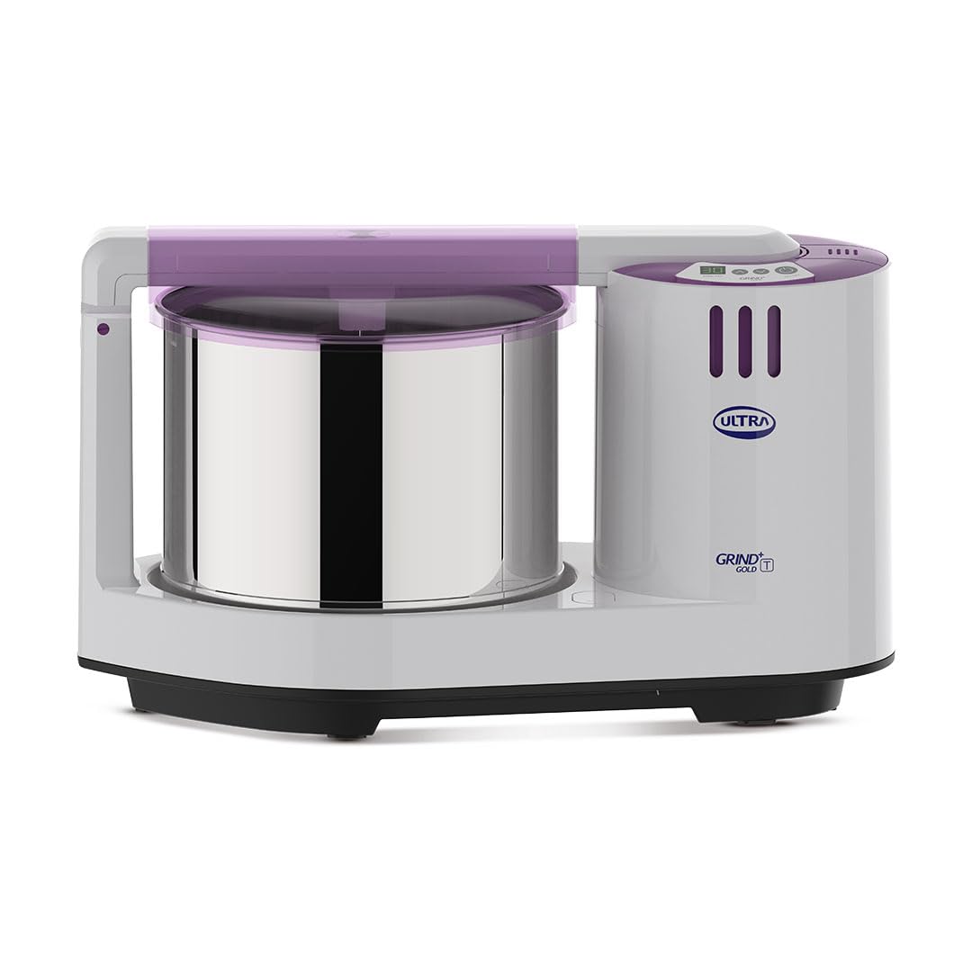 Ultra Grind+ Gold (T) 2 Litre Table Top Wet Grinder - White | Digital Timer - Fast Grinding Conical Stones, 150W Motor & 5 Years Warranty | AISI 304 Food-Grade SS Multi Utility Cylindrical Drum-image-5