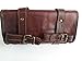 Vintage Motorcycle Genuine Goat Leather 2 Strap Buckle Closure Tool Brown Bag Quick Release Clasp REINFORCED for handlebars,Forks, Sissy Bar - 10