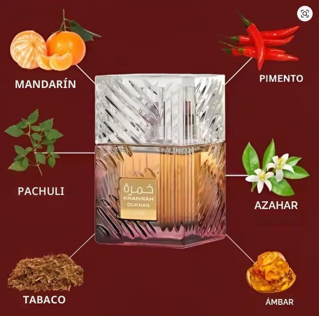 Perfume Khamrah Dukhan Eau de Parfum 100 ml – Perfume Masculino Ámbar Dulce Especiado con Tabaco e Incienso