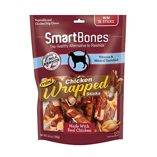 Image of SmartBones Chicken-Wrapped Sticks, Treat Your Dog to a Rawhide-Free Chew Made with Real Chicken and Vegetables 6.6 Ounce (pack of 24)