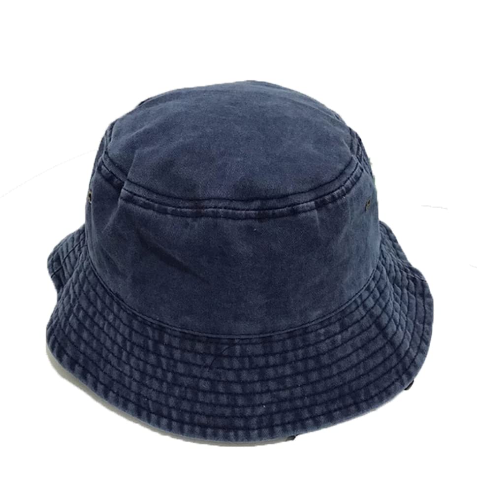 KGM Vintage Look Stone wash Soft Cotton Bucket hat (Navy)