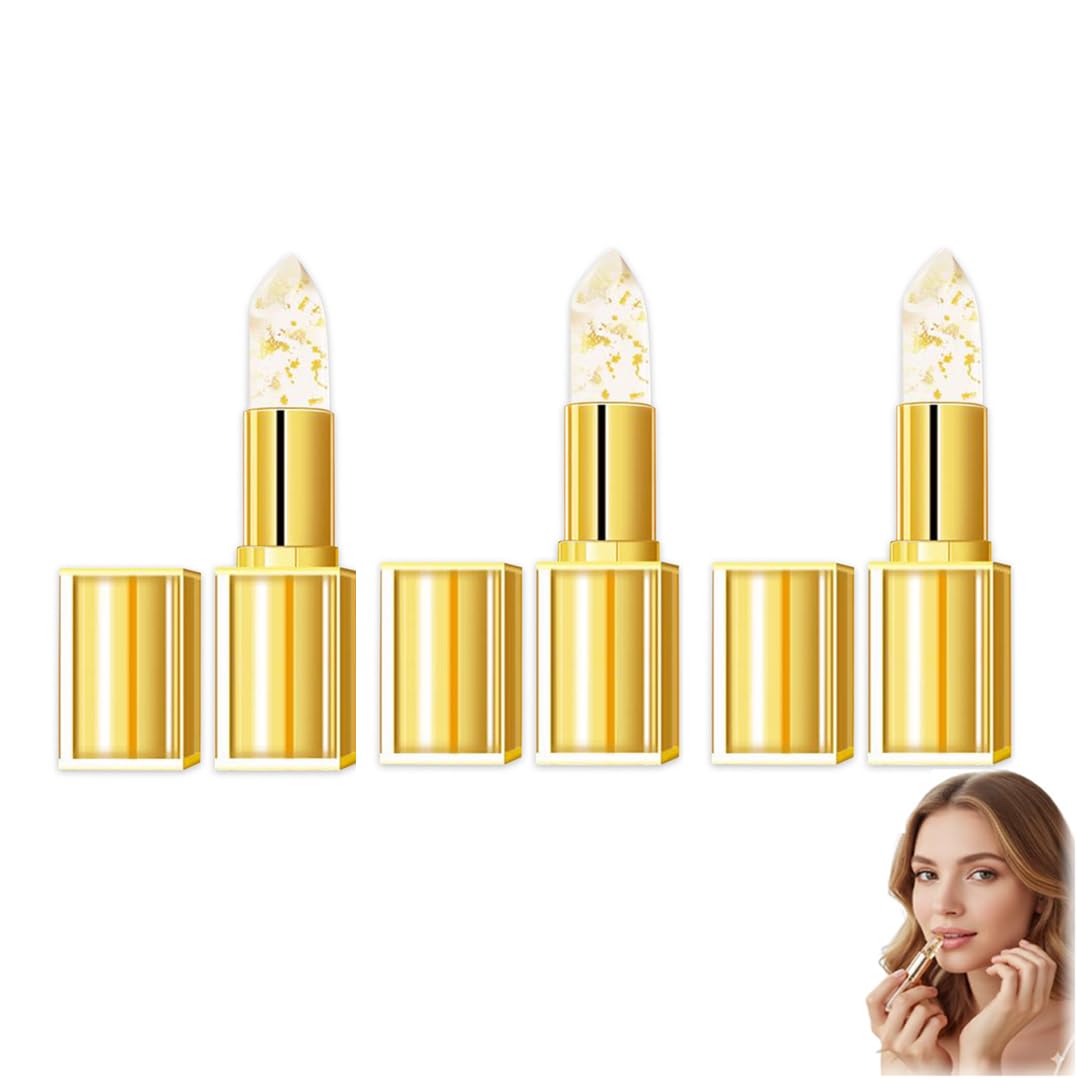 Alpenfaser pH-Lippenstift Thermoaktiver Blattgold Lippenbalsam - 24 - Stunden - Halt, Farbwechsel bei Temperaturänderung, Feuchtigkeitsspendende Lippenpflege