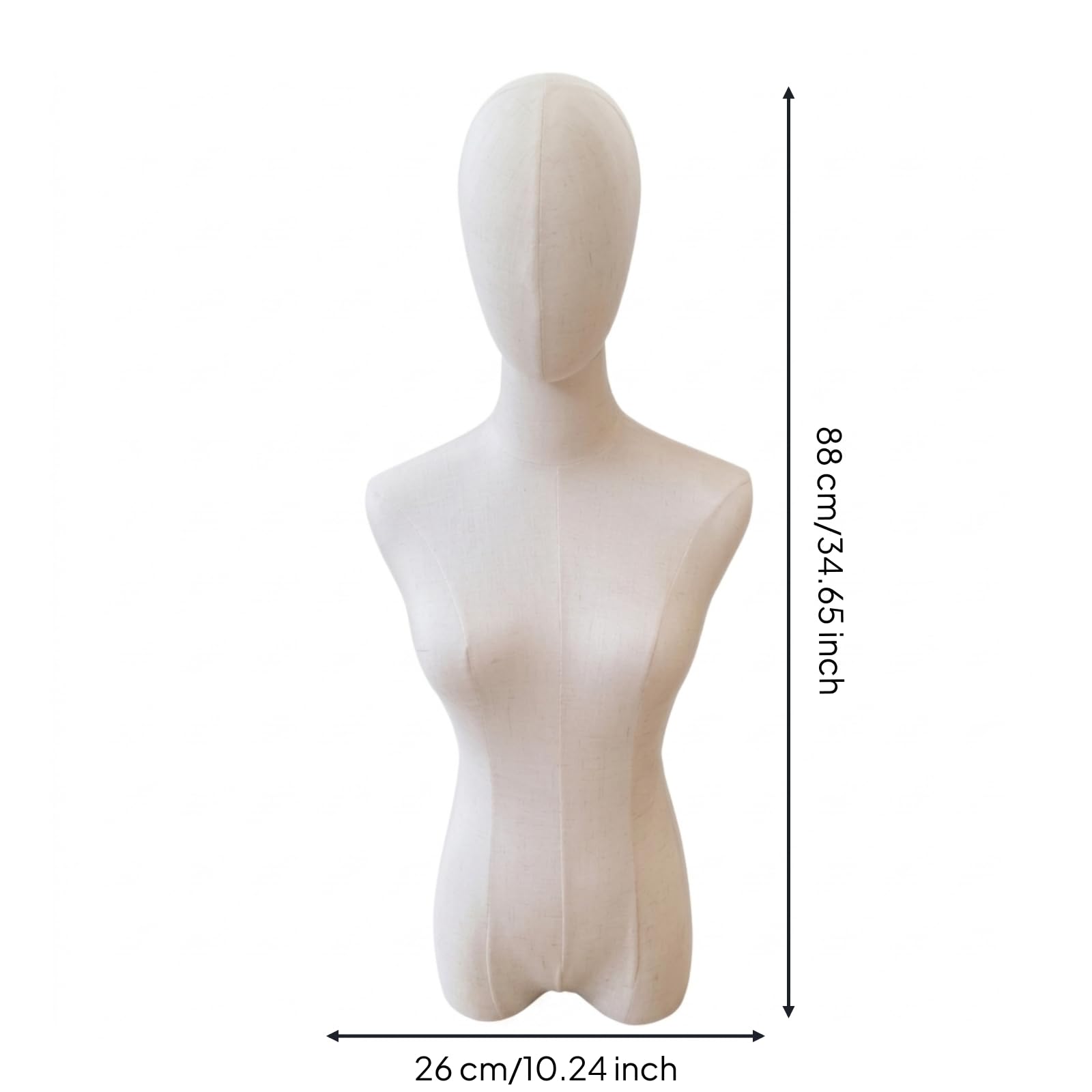Amagogo Manichino Donna Manichino da Vetrina Busto Forma Espositiva con Braccia Articolate Supporto in Acciaio Altezza Regolabile per Negozi Allestimenti Interni Studi di Moda