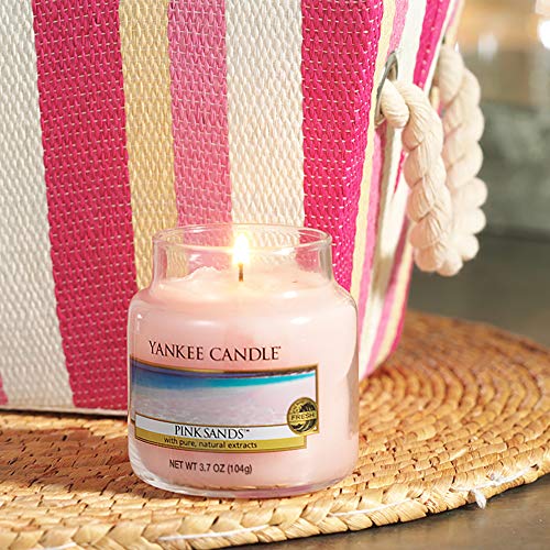 Image of Yankee Candle Pink Sands Scented #Best Selling Brand in USA | Premium Single Wick 104 GMS Wax Candle in Glass Jar | Over 20 hrs of Burn Time | Ideal for Home Decor, Gifting,Spa, Bedroom, Living Room