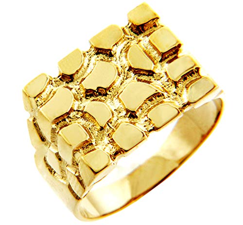 Men's Armour Solid 9 ct Gold Nugget Ring