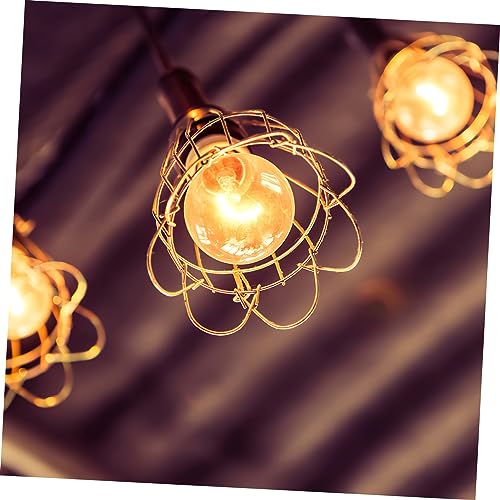 Image of Vintage Light Cage Bulb Guard 6Pcs Industrial Metal Hanging Lamp Covers Protective Pendant Decor for Home Bar Cafe 5.51X3.93X3.93In
