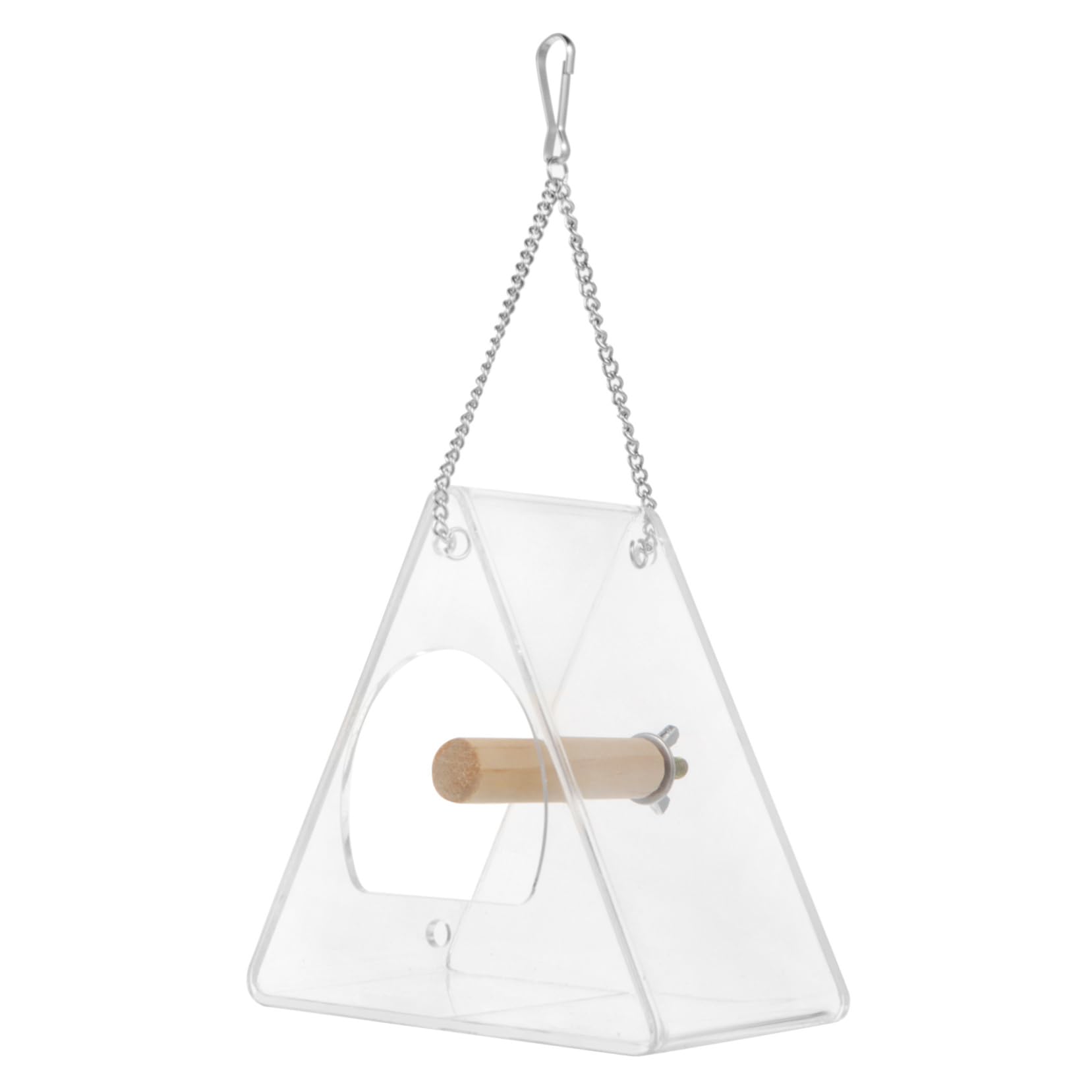 BESPORTBLE 1PC Acrylic Bird Feeder Detachable Outdoor for Birds Clear Hanging Feeding Bowl with Weather Shelter for Canary Parrot and Finches