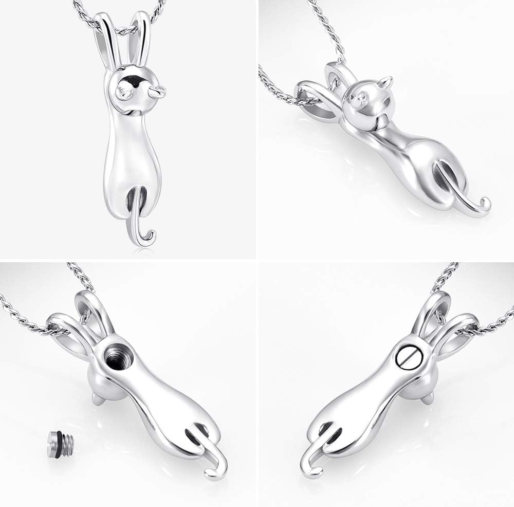 Imrsanl Pet Cremation Jewelry for Ashes Memorial Ash Jewelry Keepsake Cat Urn Pendants for Animal Ashes Necklace - Image 3