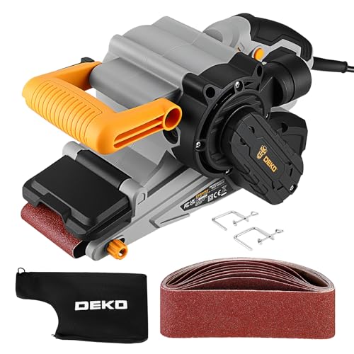 DEKOPRO Ponceuse à Bande 1010W: Ponceuse électrique avec Couvercle de...