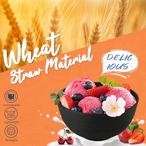 Image of Wheat Straw Dinnerware Sets 20 PCS - Unbreakable Plates and Bowls Set | Plastic Dishes Set for 4, Lightweight Camp Dishes for Outdoor and Family Gatherings.