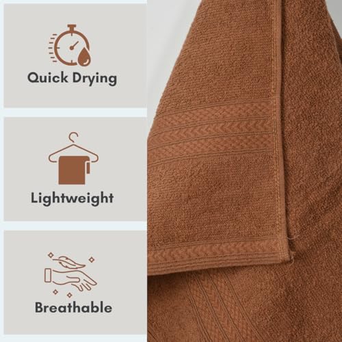 Image of Mafatlal Joy Bath Towel Combo - Pack of 2 | 58 x 29 inch Large Size | Soft & Quick Dry | 450 GSM | Bronze N Pink | Towels for Bath Large Size Combo