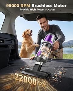 EOUMJE Cordless Handheld Car Vacuum, 4-in-1 Portable Mini Vacuum with 22 kPa High Suction Power, USB Type-C Rechargeable Hand held Vacuum Cleaner for Car, Home, Office, Pet Hair & Keyboard Cleaning — photo 3 of 6