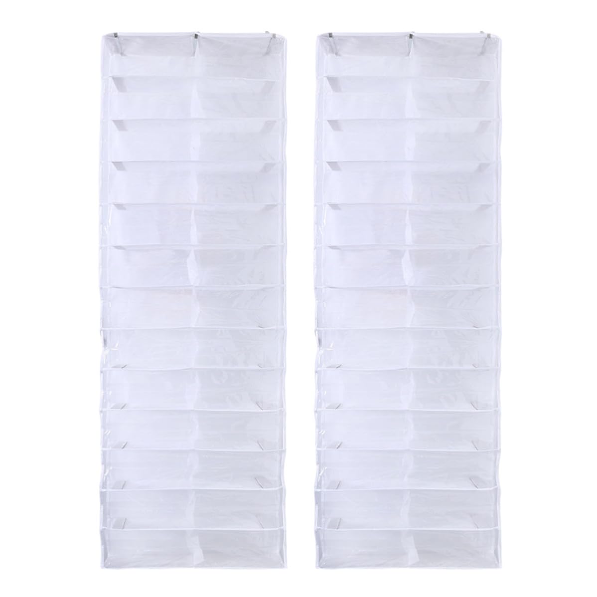 Alipis 2 Piezas Organizador de Zapatos Colgante para Puerta 26 Bolsillos, Almacenamiento Ahorrador de Espacio en Blanco, Material Pvc y Tela No Tejida para Espacios Reducidos