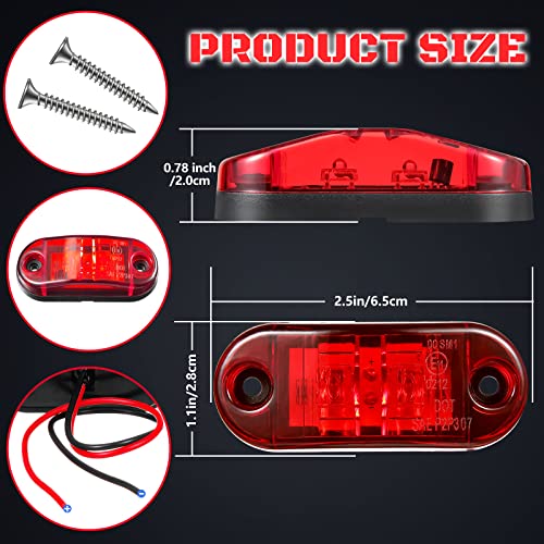 Image of Tallew 10 Pcs 2.5 Inch LED Trailer Side Marker Lights, Red