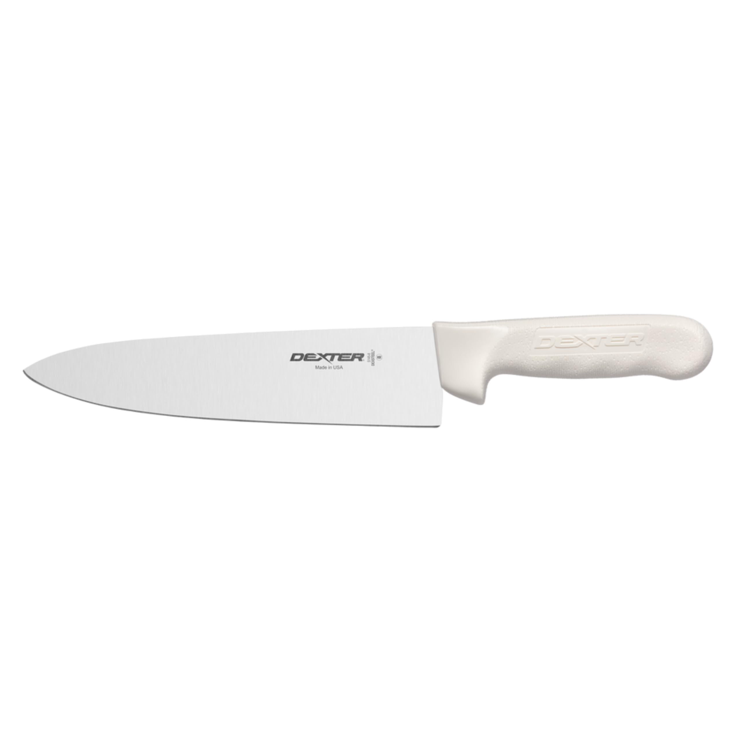 Dexter-Russell Chef’s Knife – 10” High-Carbon Stainless Steel Blade, Sure-Grip Polypropylene Handle, NSF Certified Professional Chef Knife, Made in USA, White Handle