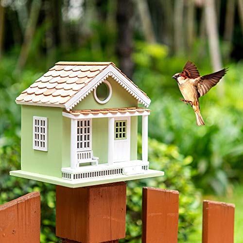 Modern Home Outdoor Wooden Birdhouse - Green Lake House #TOP7