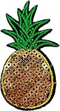 Sequined Pineapple - Cut Out Embroidered Iron On or Sew On Patch
