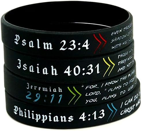 Amazon.com: Inkstone Silicone Rubber Bible Wristbands - Christian ...