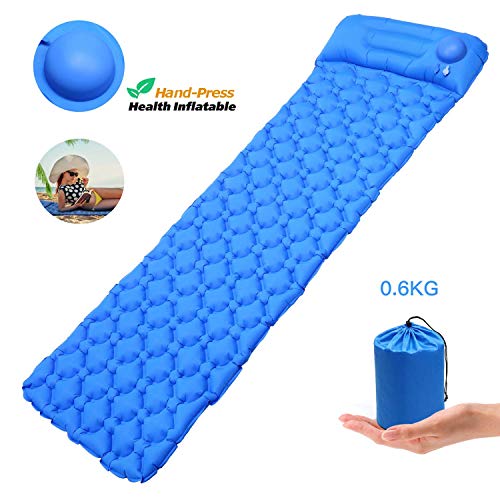 Uverbon Materassino da Campeggio Gonfiabile con Cuscino Gonfiabile Materasso, Design Unico di Compressione, Camping, Escursionismo, Viaggi, Spiaggia, Piscina