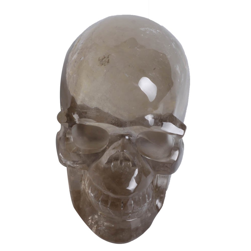 HongJinTian Natural Smokey Quartz Crystal Skull 3.86" H 2.88lbs YICHENGYIN
