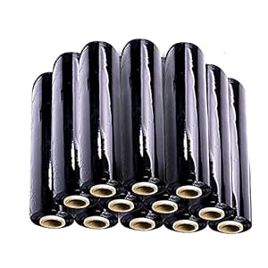 PKGE Schrumpffolie Schwarz 400 mm x 250 m, 12 Rollen