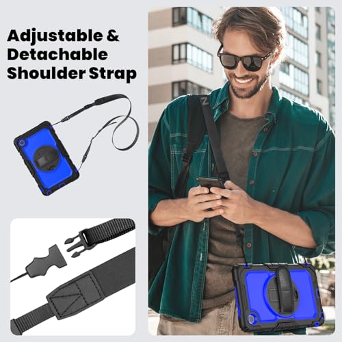 Funda resistente Lenovo Tab One 8.7 con protector de pantalla y correa de mano 7