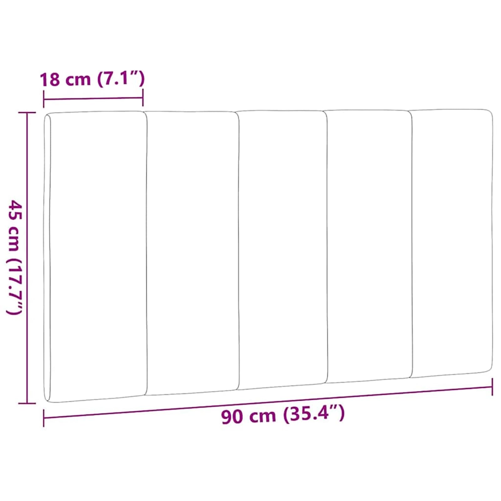 vidaXL Cabecero de Cama Acolchado Hanko Tela Azul 90 cm