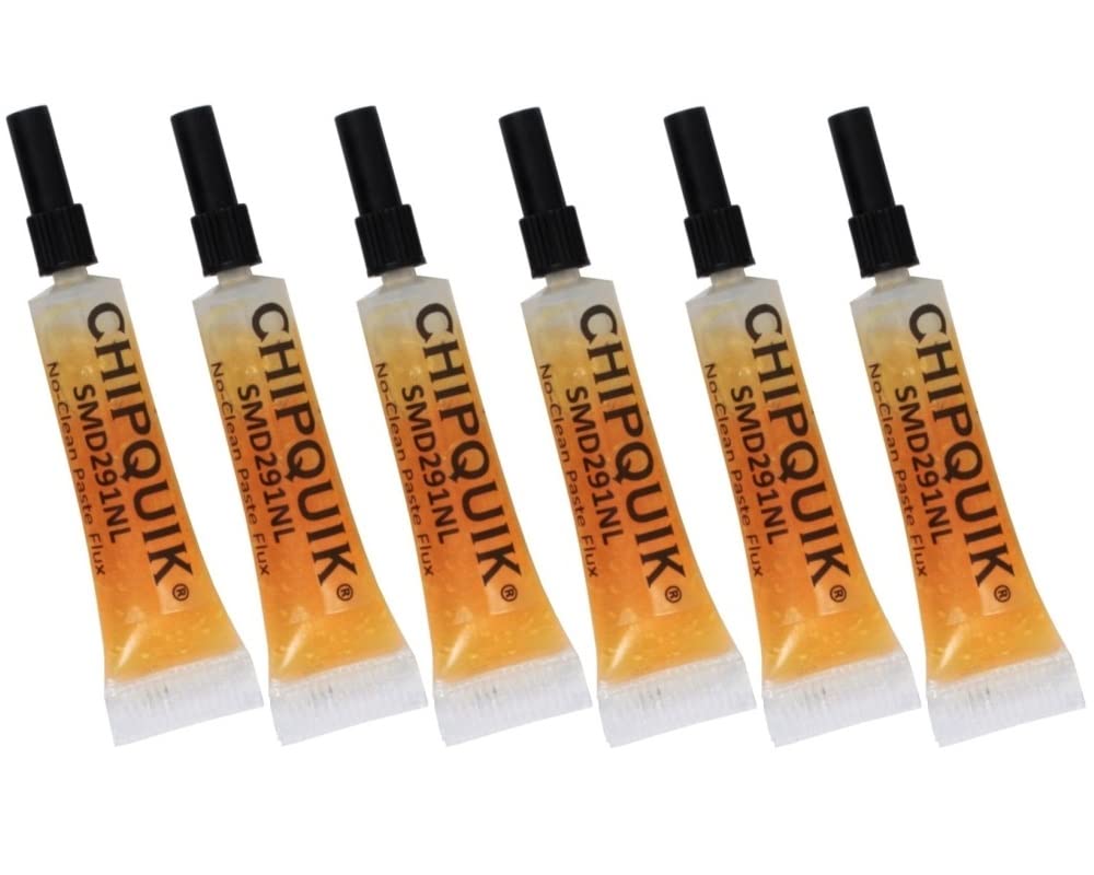 Chip Quik SMD291NLST2CC6 Tack Flux in 6-2cc Squeeze Tubes (same flux as SMD291NL)