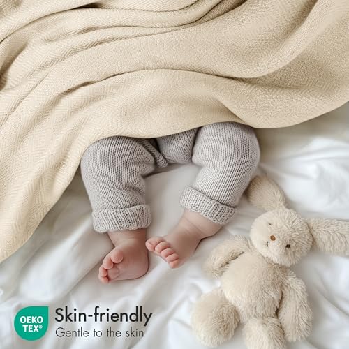Image of Madison Park Twin Size Summer Blanket, Ivory, 70% Rayon from Bamboo