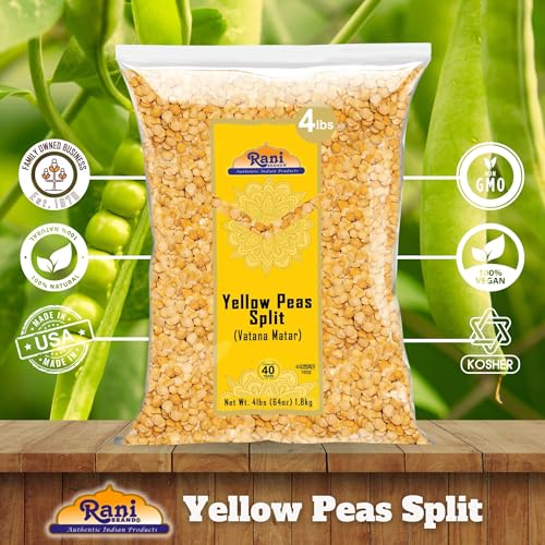 Image of Rani Yellow Peas Split, Dried (Vatana, Matar) 64oz (4lbs) 1.81kg Bulk ~ All Natural | Vegan | Gluten Friendly | Kosher | Product of USA