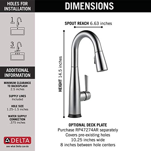 Delta 9913-AR-DST Faucet Essa Bar Faucet Brushed Nickel thumb #4